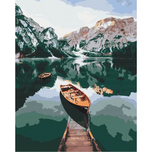 Картина по номерам "Лодка на зеркальном озере" ★★★ фото