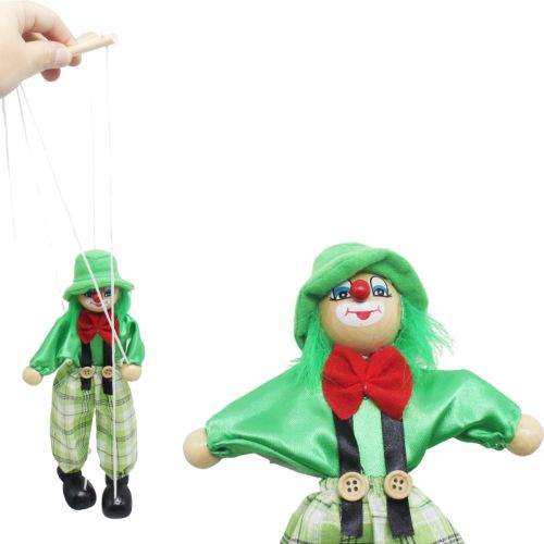Кукла-марионетка "Клоун", в зеленом фото