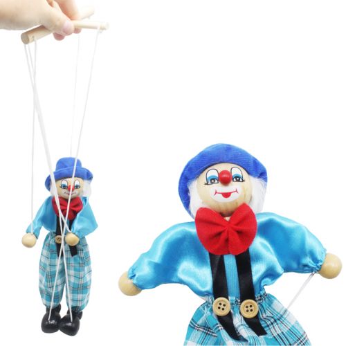 Лялька-маріонетка "Клоун", у синьому фото