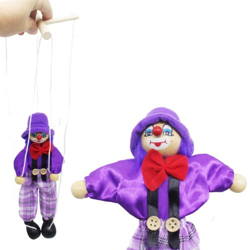 Кукла-марионетка "Клоун", в фиолетовом фото
