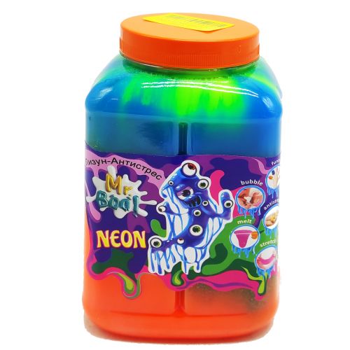 Лизун-Антистрес "Mr. Boo: Neon" 1000 г, оранжевый + синий картинка Лизун-Антистрес "Mr. Boo: Neon" 1000 г, оранжевый + синий фото
