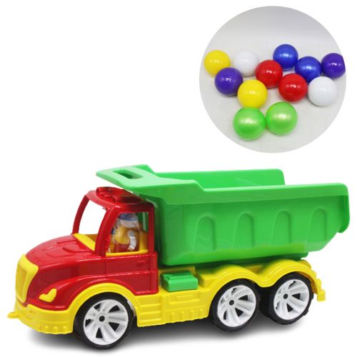 Пластикова машинка "Самоскид Mati з кульками", зелений фото