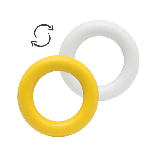 Погремушка "Кольцо", желто-белый фото