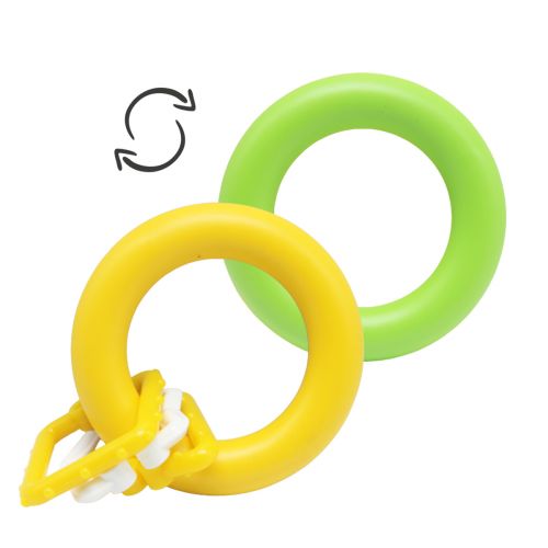 Брязкальце "Кільце з кільцями", жовто-зелений фото