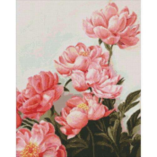 Алмазная мозаика "Букет розовых пионов" 40х50см фото