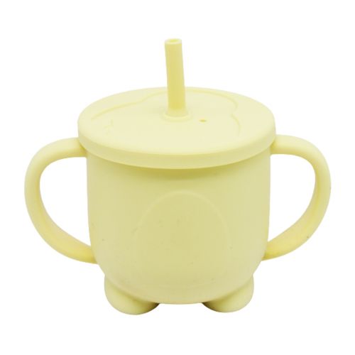 Силиконовая чашка-поилка, 200 мл, желтая фото