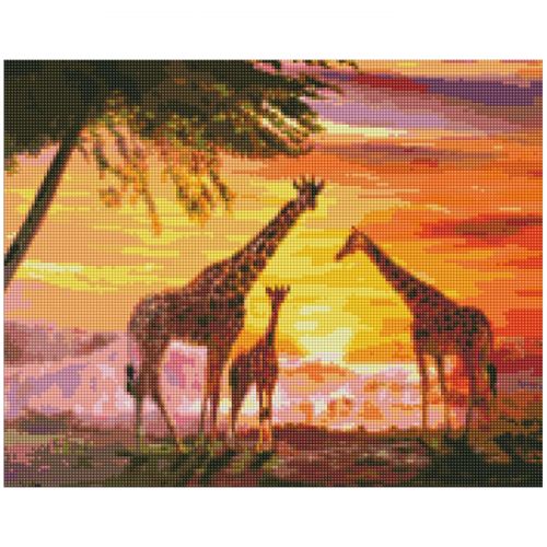 Алмазна мозаїка "Сім'я жирафів" ★★★★★ фото