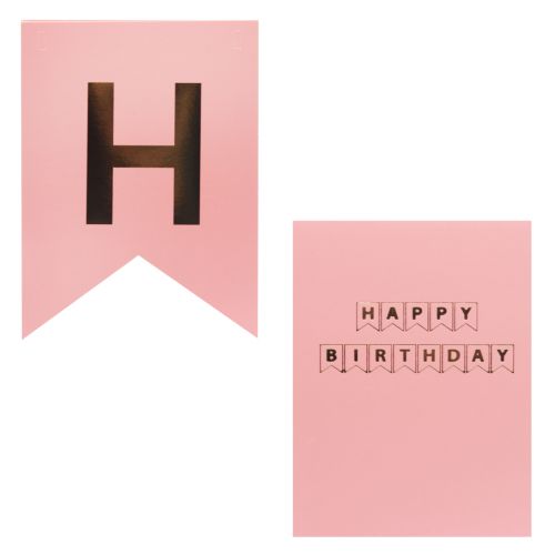 Гирлянда "Happy Birthday", розовая фото