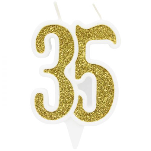 Свічка декоративна "35", золото фото