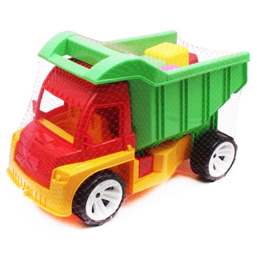 Машинка "Самоскид з кубиками" (червоний+зелений) фото