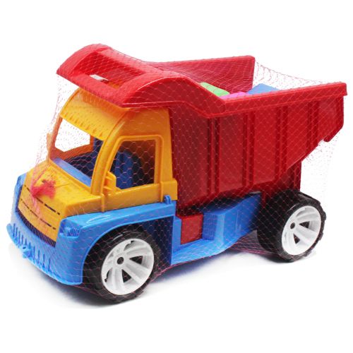 Машинка "Самоскид з кубиками" (жовтий+червоний) фото