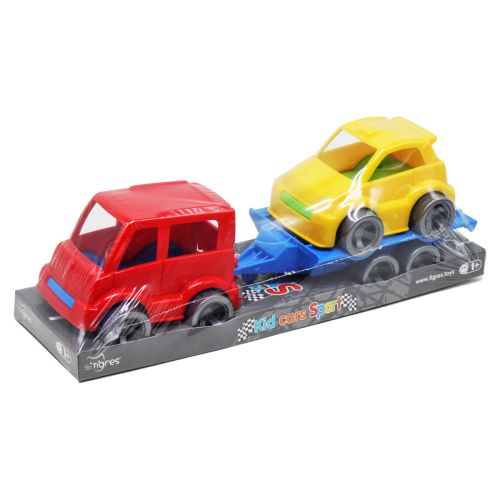 Набір авто "Kid cars Sport" (автобус червоний + машинка жовта) фото