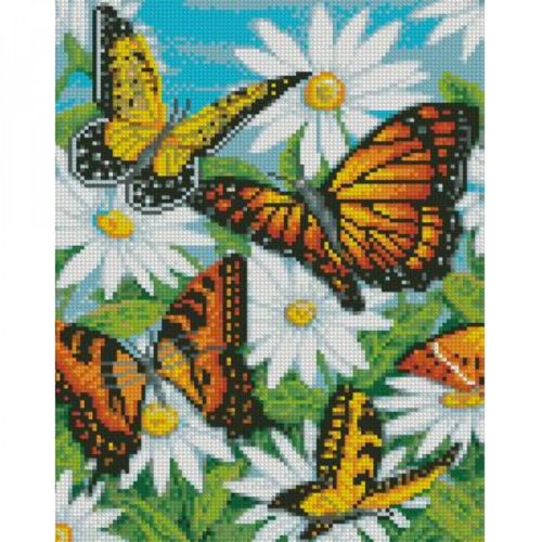 Алмазна мозаїка "Метелики в ромашкаах" 30х40 см фото