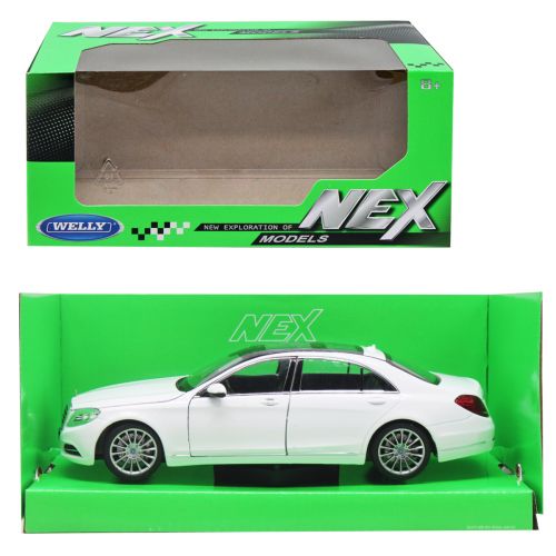 Машина металл Mercedes-Benz S-Class 1:24 белая картинка Машина металл Mercedes-Benz S-Class 1:24 белая фото
