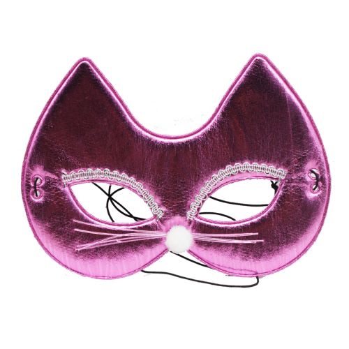 Маска карнавальна "Кішка", рожева фото
