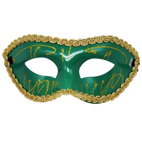 Карнавальна маска з мереживом, зелена. фото