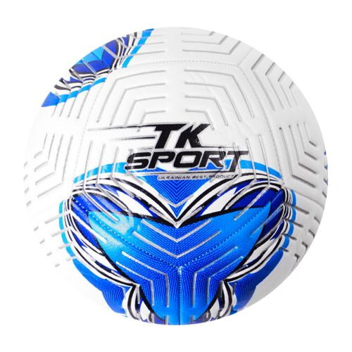 Мяч футбольный №5, белый+синий фото