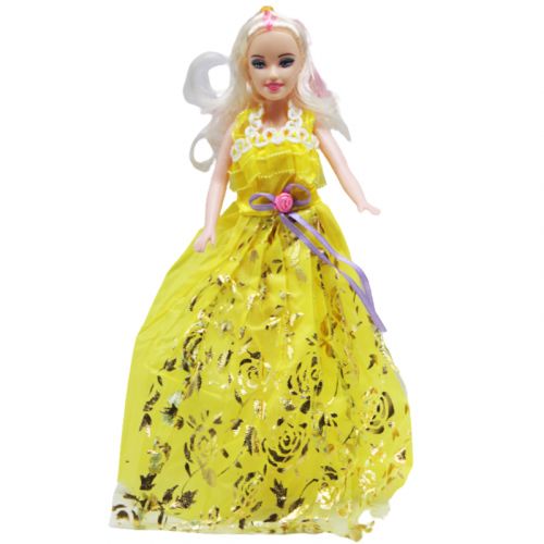 Кукла в бальном платье, желтый фото