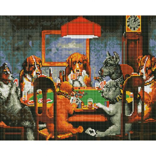 Алмазная мозаика "Игра в покер" ★★★ фото