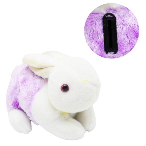Мягкая игрушка зайка-копилка фиолетовая вид 2 фото