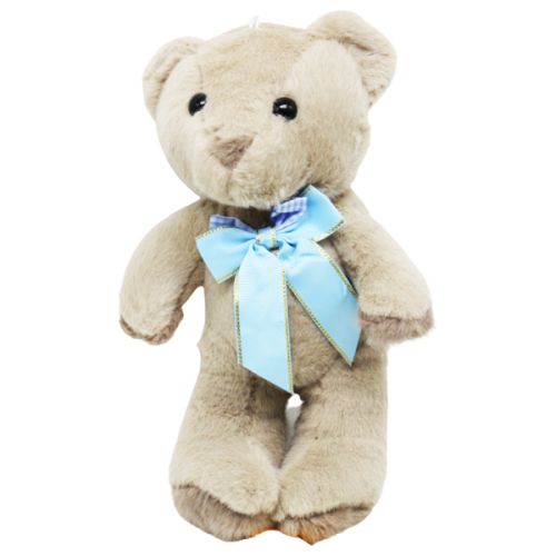 Мягкая игрушка "Медвежонок с бантиком", голубой фото