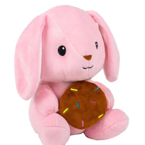 М'яка іграшка "Зайчик з пончиком", рожевий фото