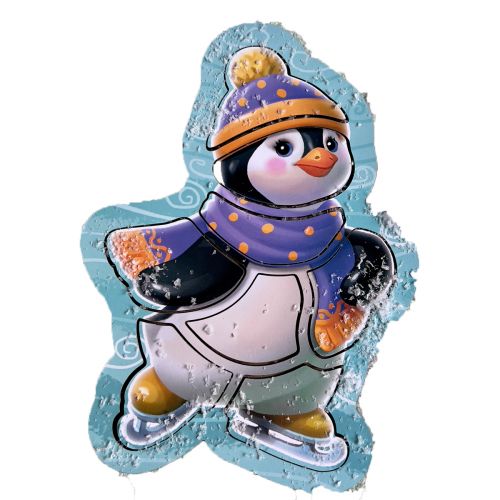 Контурний пазл "Пінгвін на ковзанах" фото