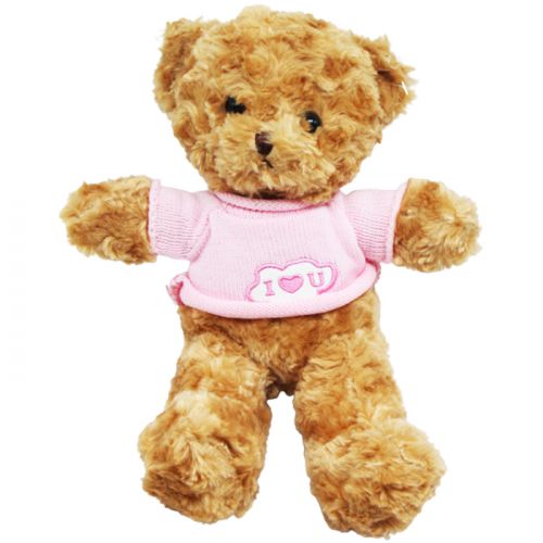 М’яка іграшка ведмедик в рожевому 30см фото