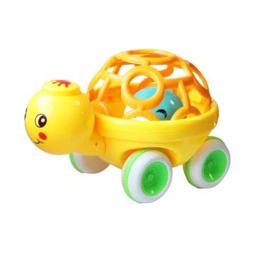Машинка-погремушка "Черепашка", желтый фото