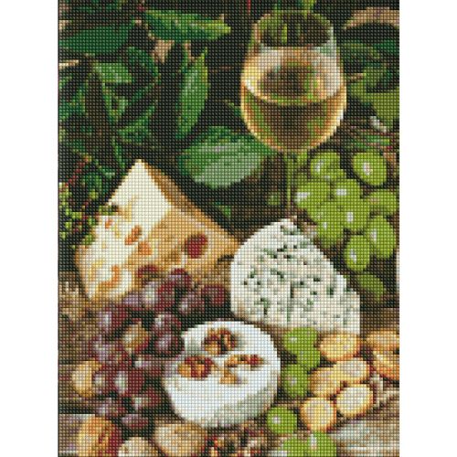 Алмазна мозаїка "Вино з сиром" фото