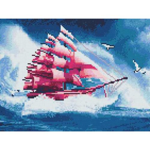 Алмазна мозаїка "Рожевий корабль" фото