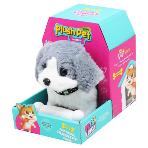 Интерактивная собачка "Plush Pet", серый фото