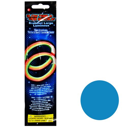 Неоновый браслет-светяшка тройной, голубой фото