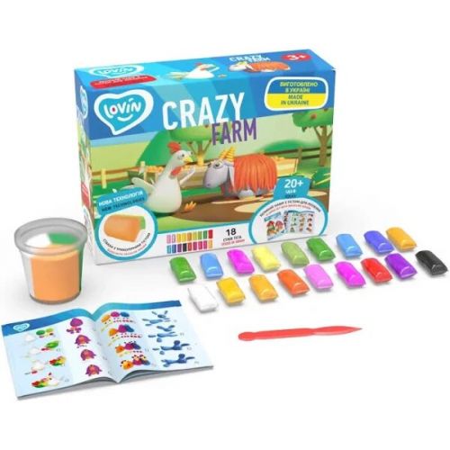 Набор теста для лепки Crazy Farm (18 цветов) фото