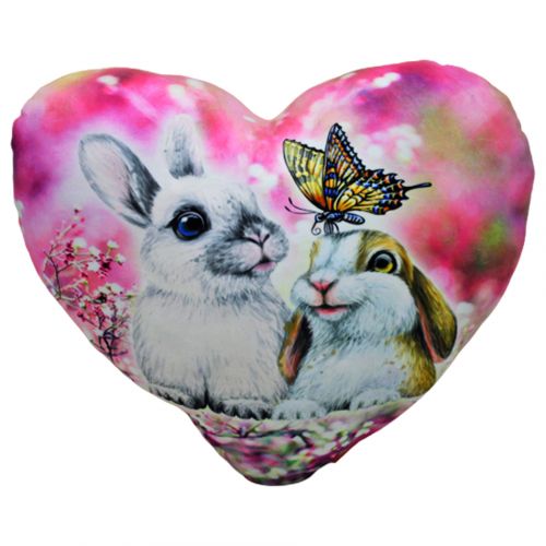Подушка-сердечко "Кролики" фото