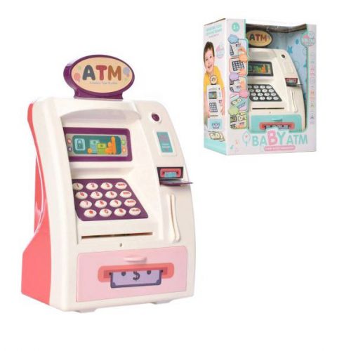 Копилка-банкомат "Baby ATM", розовый фото
