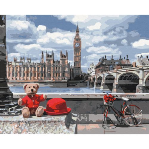 Картина за номерами "Ведмедик-мандрівник в Лондоні" ★★★★ фото