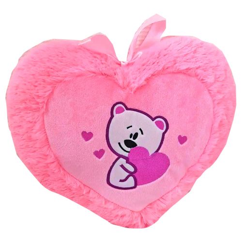 Іграшка-подушка "Серце з ведмедиком" фото