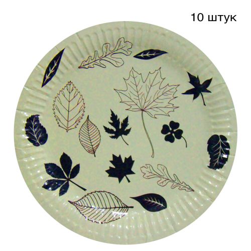 Одноразовые тарелки "Листья" (10 шт) фото