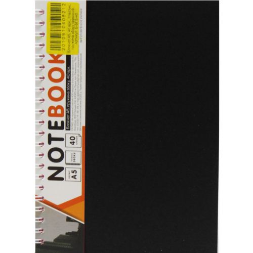 Блокнот "Office book" A5, 40 аркушів (чорний) фото
