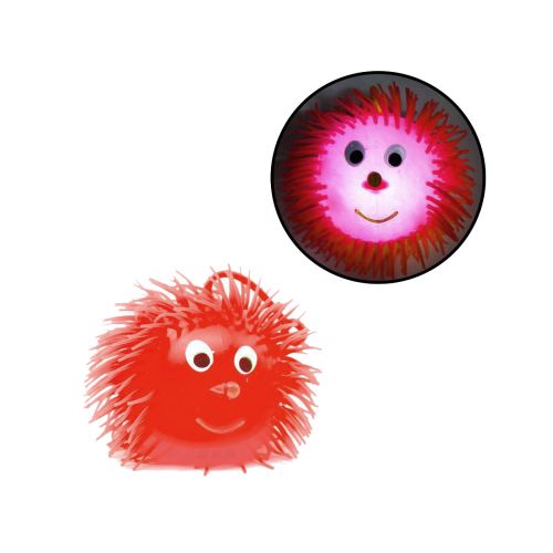Светящийся мячик "Ёжик", красный (9 см) фото