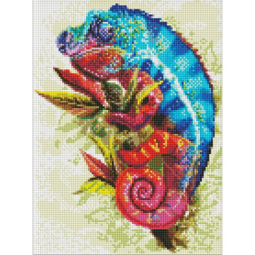 Алмазна мозаїка "Яскравий хамелеон", 30х40 см фото