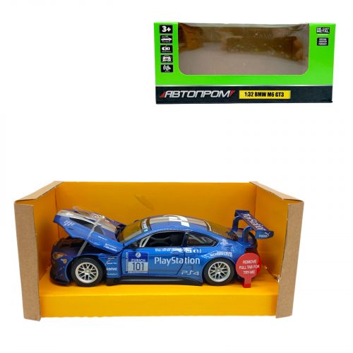 Машина мет.  1:32 BMW M6 GT3, батар. , світло, звук, відкр.  двері  мініатюра фото 1