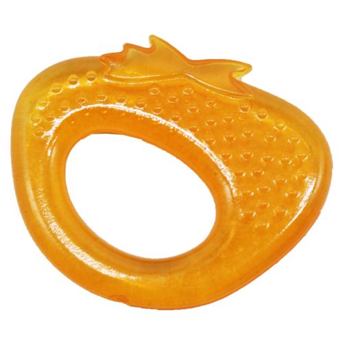 Прорезыватель с водой "Клубничка", оранжевый фото