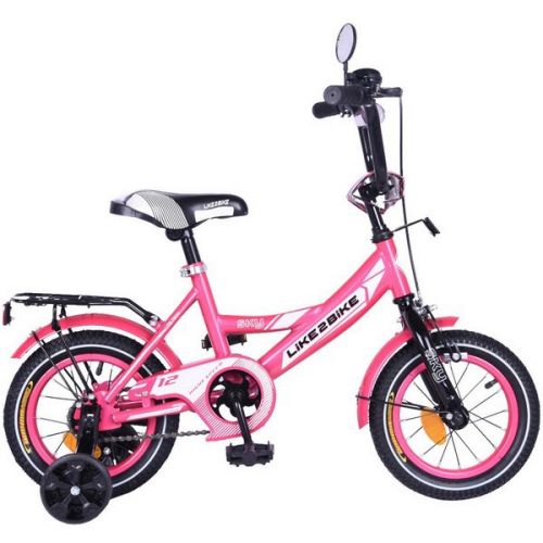 Велосипед дитячий 2-х коліс. 12'' 211205(1 шт)Like2bike Sky, рожевий, рама сталь, з дзвінком, руч. гальмо, зборка 75% фото