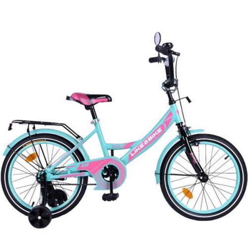 Велосипед дитячий 2-х коліс. 18'' 211803(1 шт)Like2bike Sky, бирюзовий, рама сталь, з дзвінком, руч. гальмо, зборка 75% фото