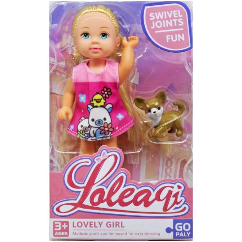 Кукла "Loleaqi" маленькая с собачкой, микс фото