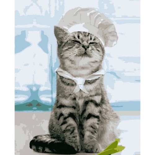 Картина за номерами "Пухнастий кухар" ★★★★ фото