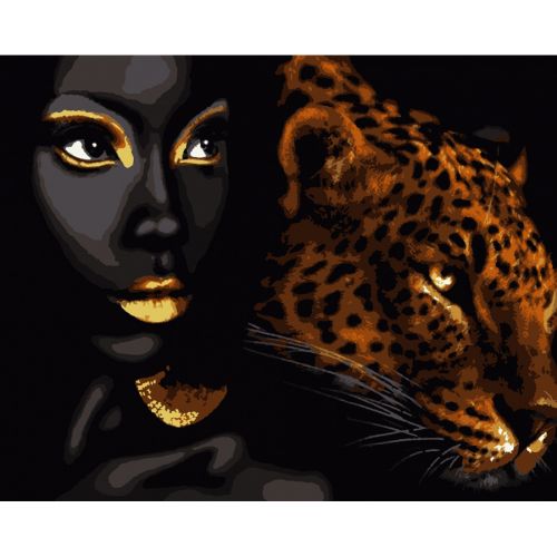 Картина за номерами "Африканська перлина" із золотою фарбою ★★★★ фото