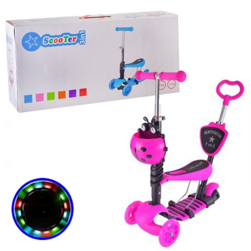 Самокат триколісний "Сонечко", рожевий (транспортувальна упаковка) фото